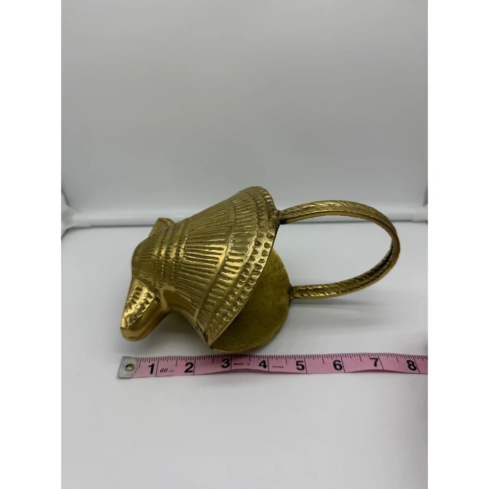 Vintage Brass Clamshell Basket With Handle Regencycore MCM‎ Decor